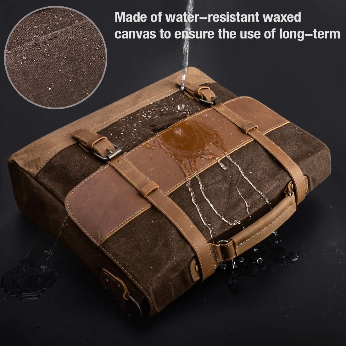 15.6 Inch Waterproof Vintage Messenger Bag for Men