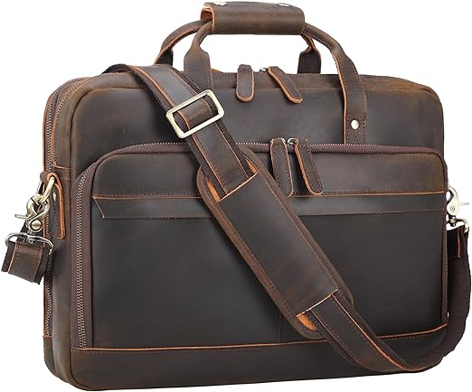 17 Inch Leather Briefcase for Men