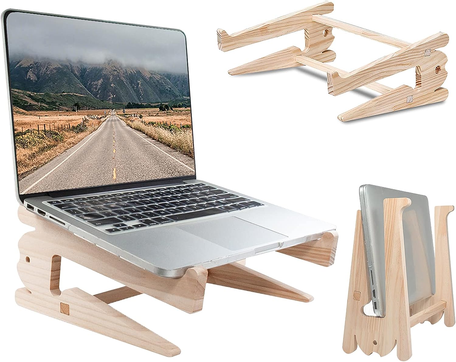 Wooden Laptop Stand, Holder and Organizer